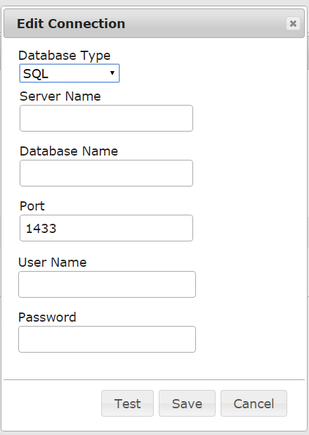 Screenshot of Dialog Box for SQL Centricity Connection